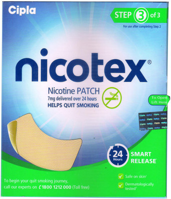 

Nicotex Nicotine Patch 7mg (Step3) - Patches 7 Pcs. 24 hour patch Smoking Patch(Pack of 7)