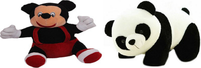 

Shopfloor.XYZ Combo pack of MICKY AND PANDA teddybears stuffed soft toy - 24 cm(Multicolor)