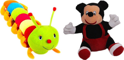 

Shopfloor.XYZ CATERPILLAR Colorful AND MICKY Stuffed Plush For Kids/ Birthday Gift for Soft Toy - 26 cm(Multicolor)