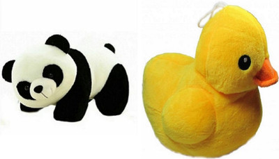 

Shopfloor.XYZ Panda Soft Toy (26 cm) and Duck combo - 26 cm(Multicolor)