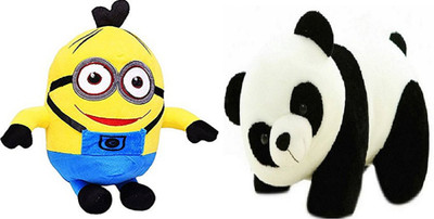 

Shopfloor.XYZ Combo of MInion Soft Toy and PANDA Stuffed Plush For Kids/ Birthday Gift - 26 cm(Multicolor)