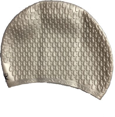 

Golden Feather Stylish Adults Waterproof Silicone Swimming Cap | Teenagers Swimming Hair Cover | Swimming Hair Protection Cap | Swimming Head | Swimming Cap Swimming Cap(Grey, Pack of 1)