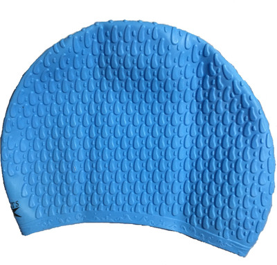 

Golden Feather Stylish Adults Waterproof Silicone Swimming Cap | Teenagers Swimming Hair Cover | Swimming Hair Protection Cap | Swimming Head | Swimming Cap Swimming Cap(Multicolor, Pack of 1), Sky blue