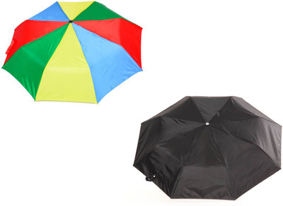 

Anchor 3 Fold Auto Open Rainbow,Black Umbrella(Multicolor, Black)