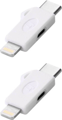 

OLECTRA pack of 2 Micro Usb To Lightning 8 Pin And Type C Converter 3 In 1 Charging Adapter USB Cable (White) ot9 USB Charger(White)