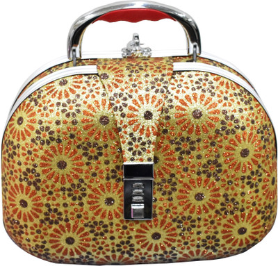 

Pride Star SP 49 Leather to store make up beauty products, jewellery, bangles And More!! Vanity Box(Golden)