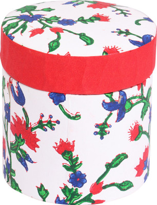 

Indha Craft Block Printed Bangle Box In Round Shaped Regular Vanity Box(Multicolor)