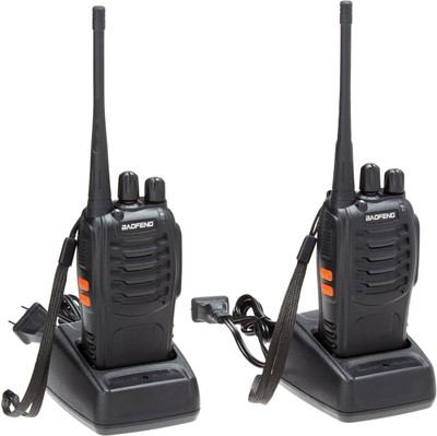 

ALONZO Business Walkie Talkie ,5 Hrs Battery Backup ,Long Range + Free Handsfree Mic Bf-888s Walkie Talkie(Black)