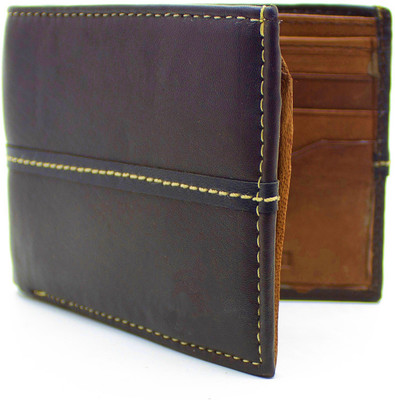 

Delma Men Brown Genuine Leather Wallet(9 Card Slots)
