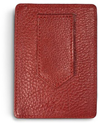 

Firdekho Men Red Genuine Leather Money Clip(3 Card Slots), Paris red