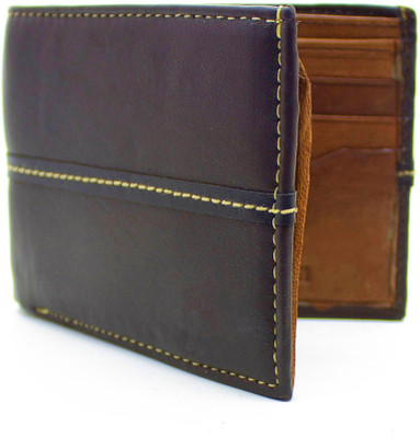 

Delma Men Brown Genuine Leather Wallet(9 Card Slots)