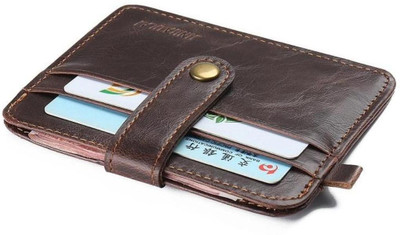 

Tinera Trends Men Black Genuine Leather Card Holder(4 Card Slots), Brown