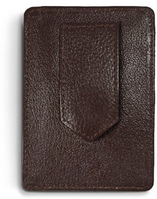 

Firdekho Men Brown Genuine Leather Money Clip(3 Card Slots), Cocoa brown
