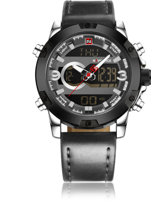 

Naviforce NF 9097-1 Genuine NAVIFORCE Men Analog Led Digital Watches Men Leather Quartz sports Watch Watch - For Men