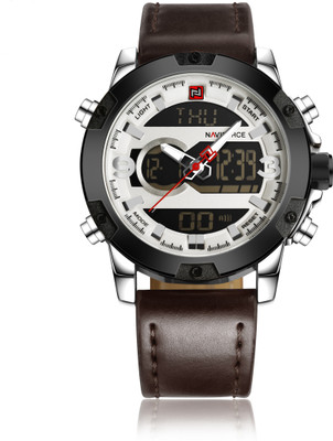

Naviforce NF 9097-2 Genuine NAVIFORCE Men Analog Led Digital Watches Men Leather Quartz sports Watch NF 9097 Watch - For Men