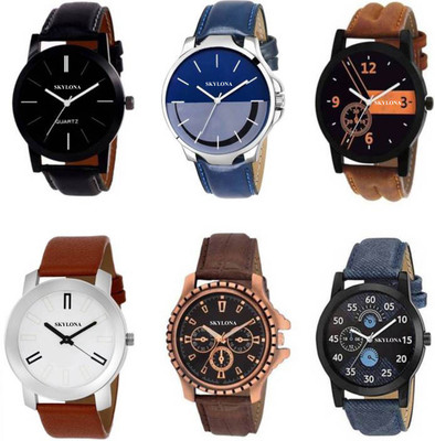

SkyLona COMBO OF 6 FASHIONABLE Watch - For Men