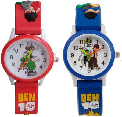 

perfectretail awesome kids watch ben 10 blue+red nice looking also birthday gift pack of 2 Watch - For Boys & Girls