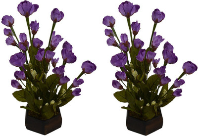 

Fancymart FP-0774-604 Multicolor Rose Artificial Flower with Pot(5 inch, Pack of 2)