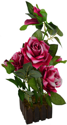 

Fancymart FP-0824-646 Multicolor Rose Artificial Flower with Pot(8 inch, Pack of 1)
