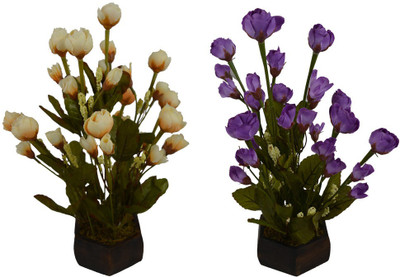 

Fancymart FP-0783-611 Multicolor Rose Artificial Flower with Pot(5 inch, Pack of 2)