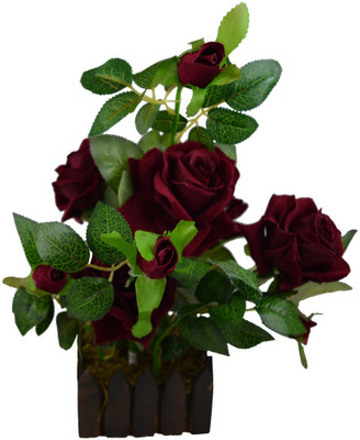 

Fancymart FP-0834-658 Multicolor Rose Artificial Flower with Pot(10 inch, Pack of 1)