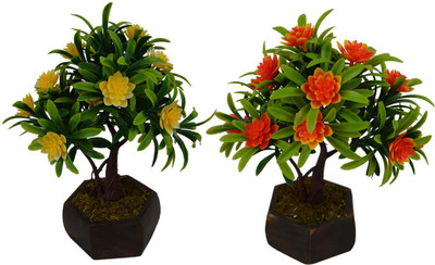 

Fancymart FP-0734-571 Multicolor Wild Flower Artificial Flower with Pot(8 inch, Pack of 2)