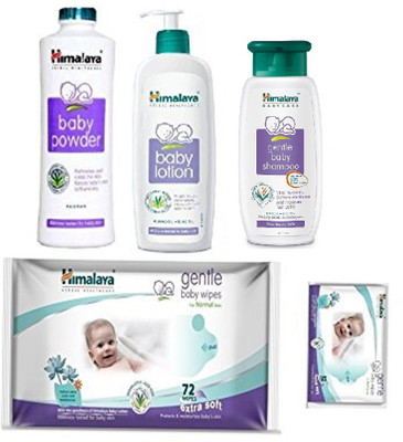 

Himalaya Baby Combo (Powder 400 GM + Baby Lotion 400 ml +Gentle Baby Shampoo 200 ml+ Baby Wipes 72 Pcs) Extra 12 Pcs Wipes(White)