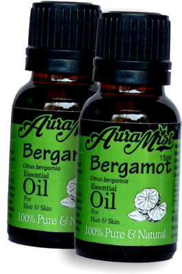 

AuraMist Bergamot 100% Pure And Natural Therapeutic Undiluted Essential Oil - 15ml*2=30ml | Heals Skin | Cleanses Oily Skin | Relieves Stress | Reduces Pain | Relieves Congestion | Sedative |(30 ml)