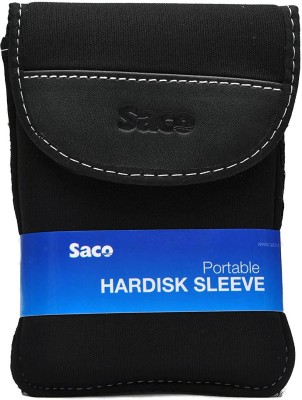 Saco Fit HDD Black23 4 inch External Hard Drive Sleeve(For SeagateBackupPlusSlim1TBExternalHardDisk,Black), Black)