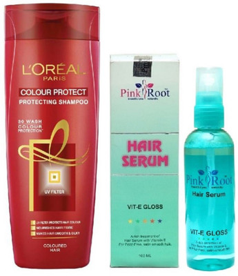 

Pink Root Hair Serum 100ml, L'OREAL PARIS SHAMPOO 360ML COLOUR PROTECT PROTECTING SHAMPOO(Set of 2)