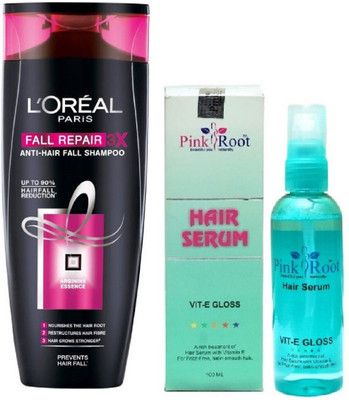 

Pink Root Hair Serum 100ml, L'OREAL PARIS SHAMPOO 175ML FALL REPAIR 3X ANTI-DANDRUFF ANTI-HAIR FALL SHAMPOO(Set of 2)