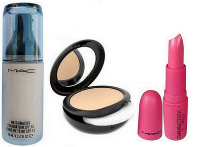 

studio fix combo Face Powder Compact & MatchMaster Foundation Of Mac & Giambattista Valli Pink Pigeon Lipstick Of Mac(Set of 3)