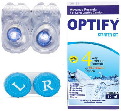 

Optify Color Contact Lens Zero Power Monthly Contact Lens(0, Aquablue, Pack of 2)