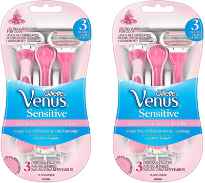 

GILLETE Gillette Venus Sensitive Skin Disposable Women's Razor 3 Count (Pack of 2) Disposable Razor(Pack of 3)