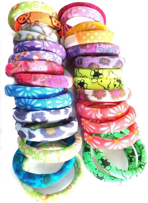 

chokas Neon Printed Rubber Hair Pony Round Band For Women - 1 Box (1 Box have 30 Rubber Band) Hair Band(Multicolor)