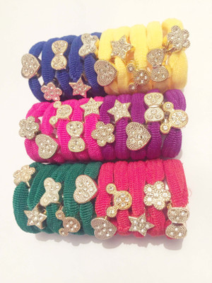 

window shop multicolour fancy stone hair rubber band Rubber Band, Hair Band(Multicolor)