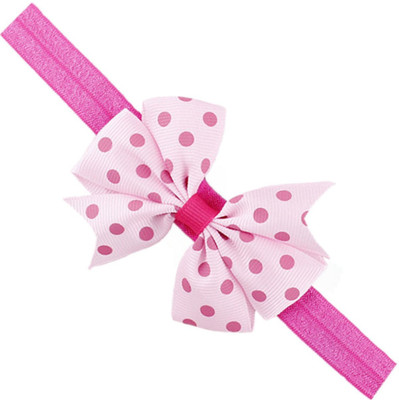 

ADS_Trendyzones Baby Headbands Hairband Grosgrain Ribbon Boutique Pink Dotted Bow Bowknot for Girls Newborn Teens Infant Toddler hair band Head Band(Pink)