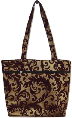 

NavRup Handworks Tote(Brown, Gold)