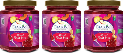 

DiaBliss Diabetic Friendly Mixed Fruit Jam 250g Sugar Free - Pack of 3 - Combo Pack 750 g(Pack of 3)
