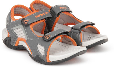 

Power Boys Velcro Sports Sandals(Grey, Orange