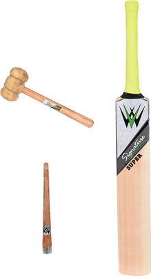 

W SIGNATURE SUPER English Willow Cricket Bat + 1 Cone + 1 Hammer combo Cricket Kit(Bat Size: Short Handle(Age Group 15+ Years))
