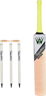 

W SIGNATURE SUPER English Willow + 1 Set of Stumps combo Cricket Kit(Bat Size: Short Handle(Age Group 15+ Years))