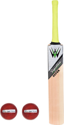 

W SIGNATURE SUPER English Willow Bat + 2 Leather Ball combo Cricket Kit(Bat Size: Long Handle (Age Group 15+ Years))