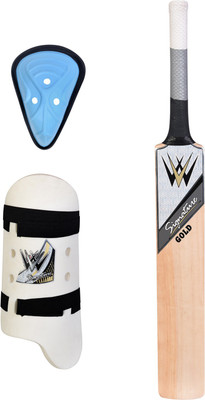 

W SIGNATURE GOLD English Willow Cricket Bat + 1 Thigh pad + 1 Abdo Guard combo Cricket Kit(Bat Size: 6 (Age Group 11 - 13 Years))