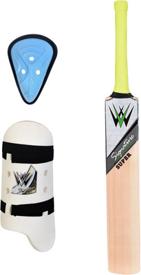 

W SIGNATURE SUPER English Willow + 1 Thigh pad + 1 Abdo Guard combo Cricket Kit(Bat Size: 5 (Age Group 10 - 12 Years))