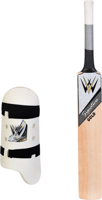 

W SIGNATURE GOLD English Willow Cricket Bat+ 1 Thigh pad combo Cricket Kit(Bat Size: 5 (Age Group 10 - 12 Years))
