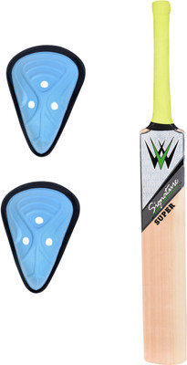 

W SIGNATURE SUPER English Willow + 2 Abdo guard combo Cricket Kit(Bat Size: Long Handle (Age Group 15+ Years))