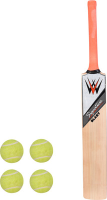 

W SIGNATURE BLAST Long Handle Kashmiri willow + 4 Tennis Ball combo Cricket Kit(Bat Size: Long Handle (Age Group 15+ Years))