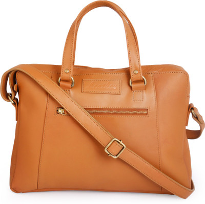 

Leathox 14 inch Laptop Messenger Bag(Tan)