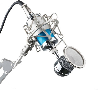 

ALONZO BM 3000 Condenser Sound Studio Recording Broadcasting Microphone+Pop Filter+Shock Mount Microphone(Blue)